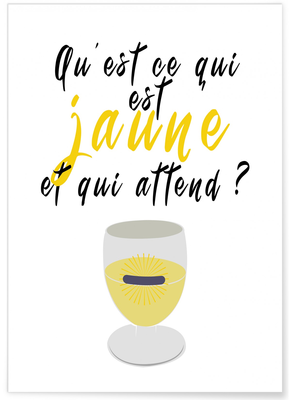 Affiche 'Qu'est ce qui est jaune et qui attend ?', L'AFFICHERIE