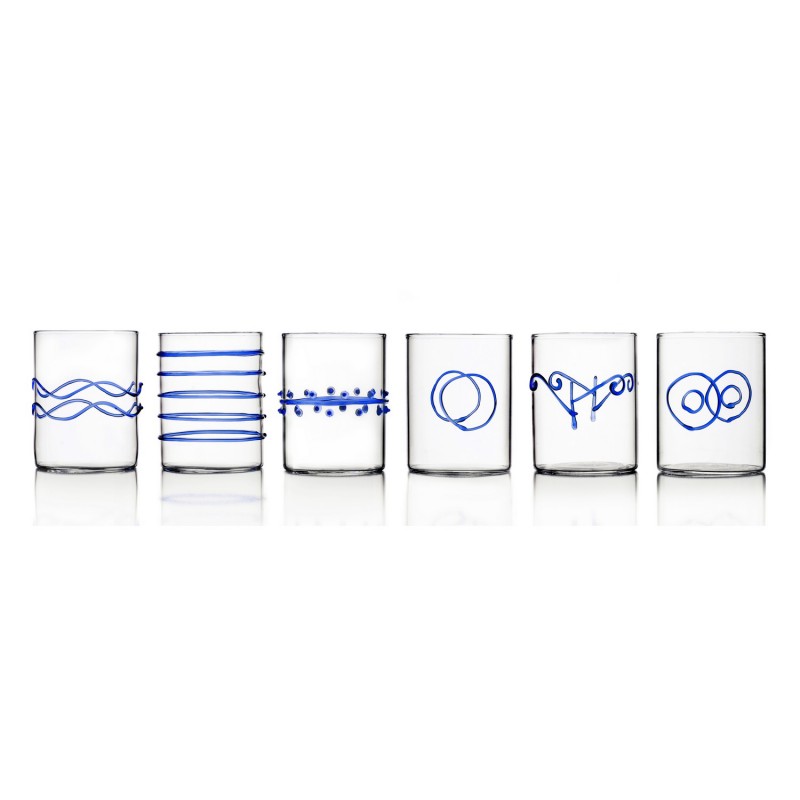 Verres à eau motif design  Deco Blu set de 6, ICHENDORF