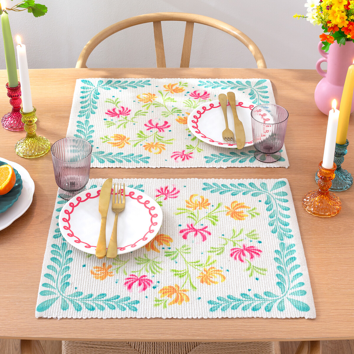 Set of 4 Honeysuckles Placemats, FURN.