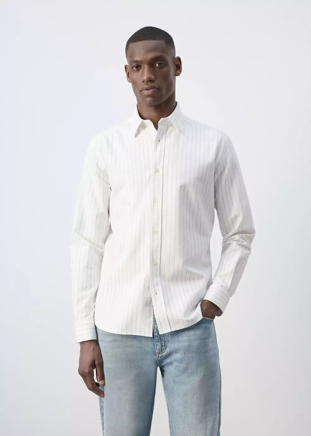 Chemise 100 % coton rayures, MANGO MAN