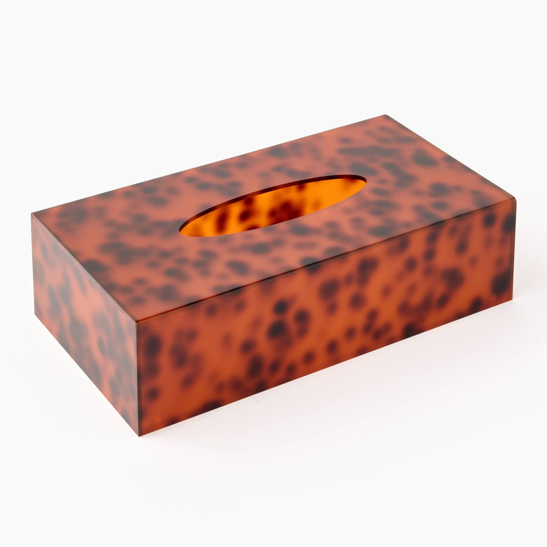 Boite à mouchoirs,14x26x7cm, en résine léopard, MONOPRIX