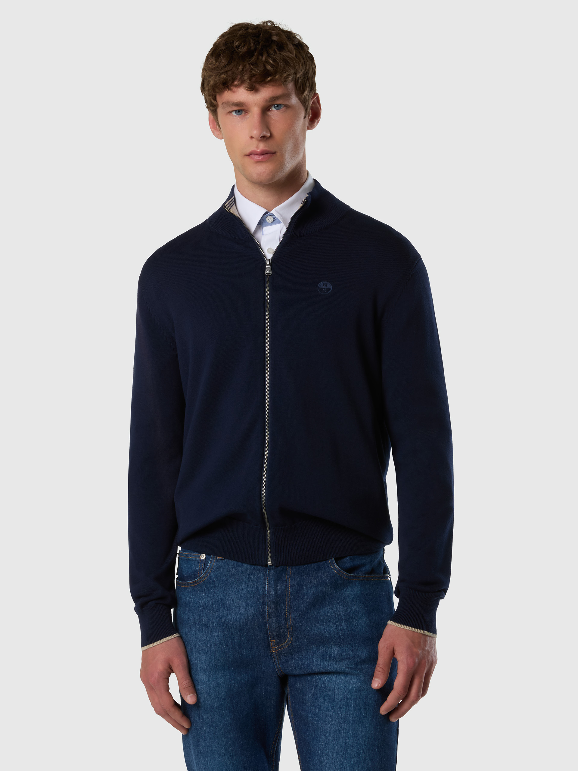 Pull à fermeture complète avec logo tonal, NORTH SAILS