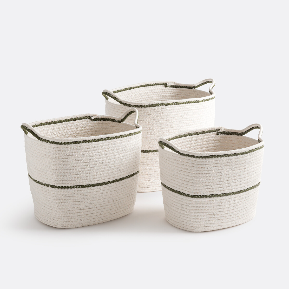 Set van 3 rechthoekige katoenen manden, Kesia, LA REDOUTE INTERIEURS