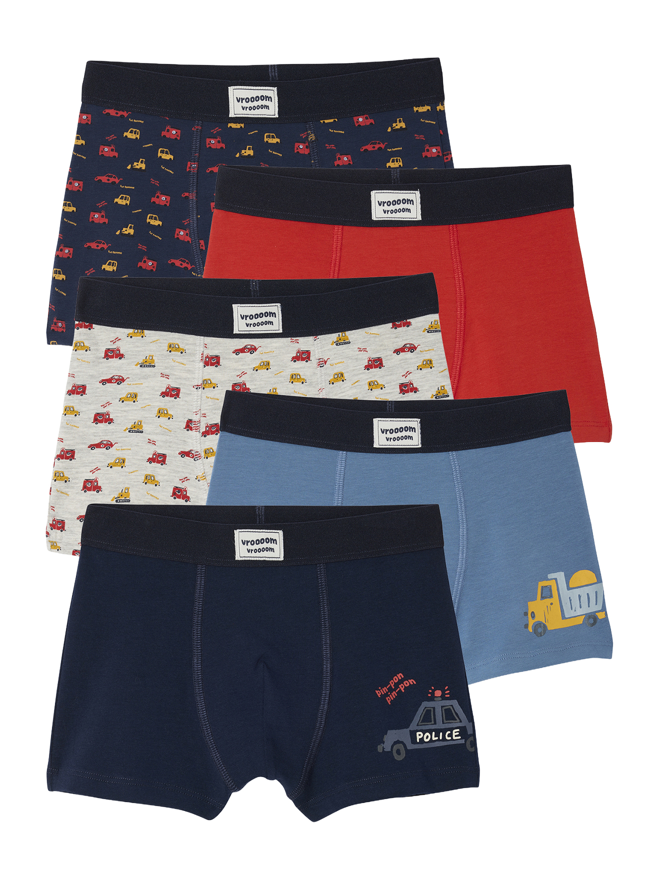Lot de 5 boxers voiture, VERTBAUDET
