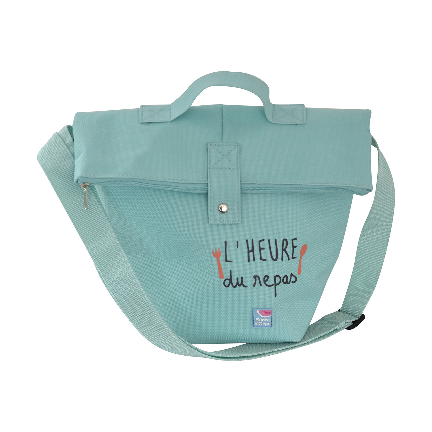 Sac repas isotherme turquoise evens, SUCRE D'ORGE