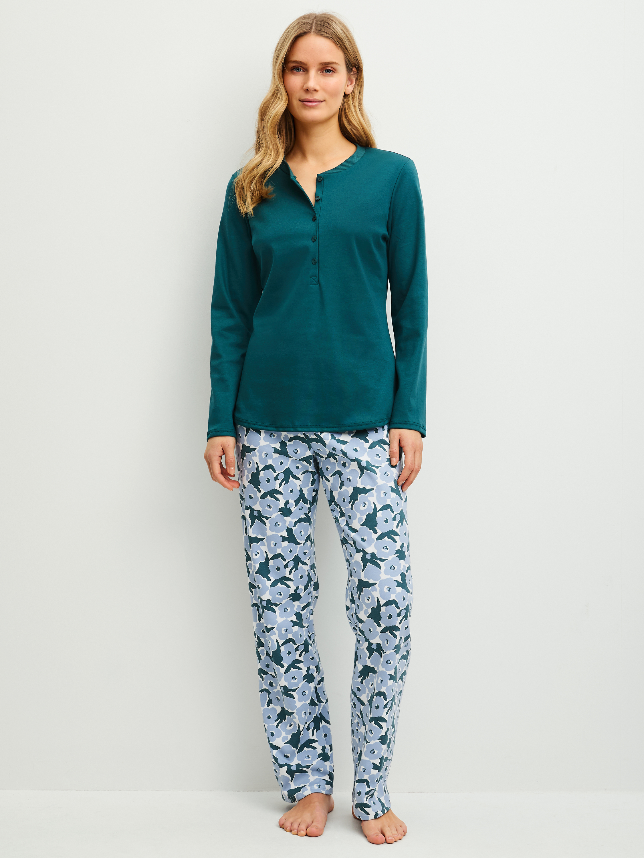 manches longues Coton MIDNIGHT FLOWERS, CALIDA