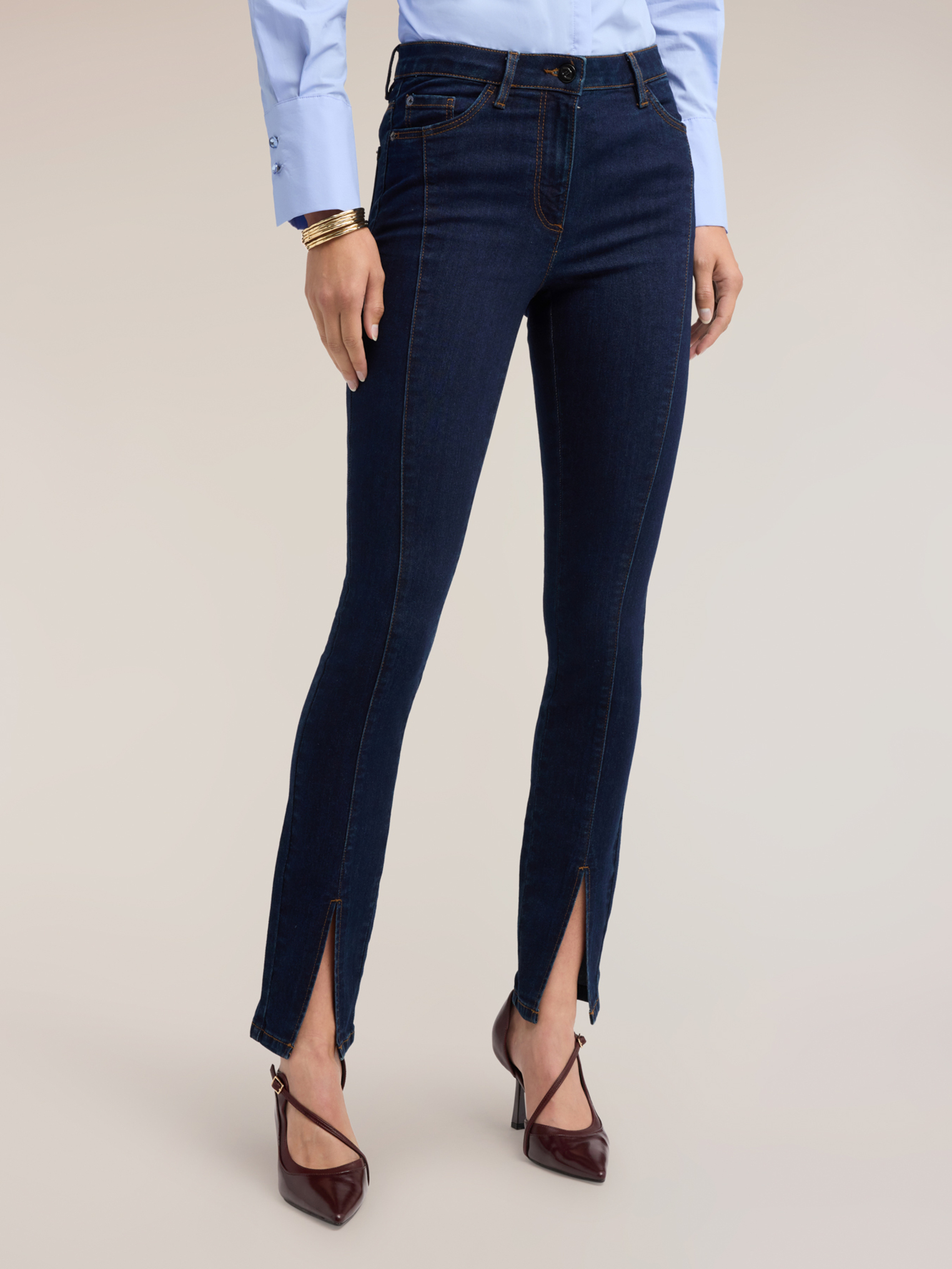 Jean skinny avec fente au bas de la jambe, MOTIVI