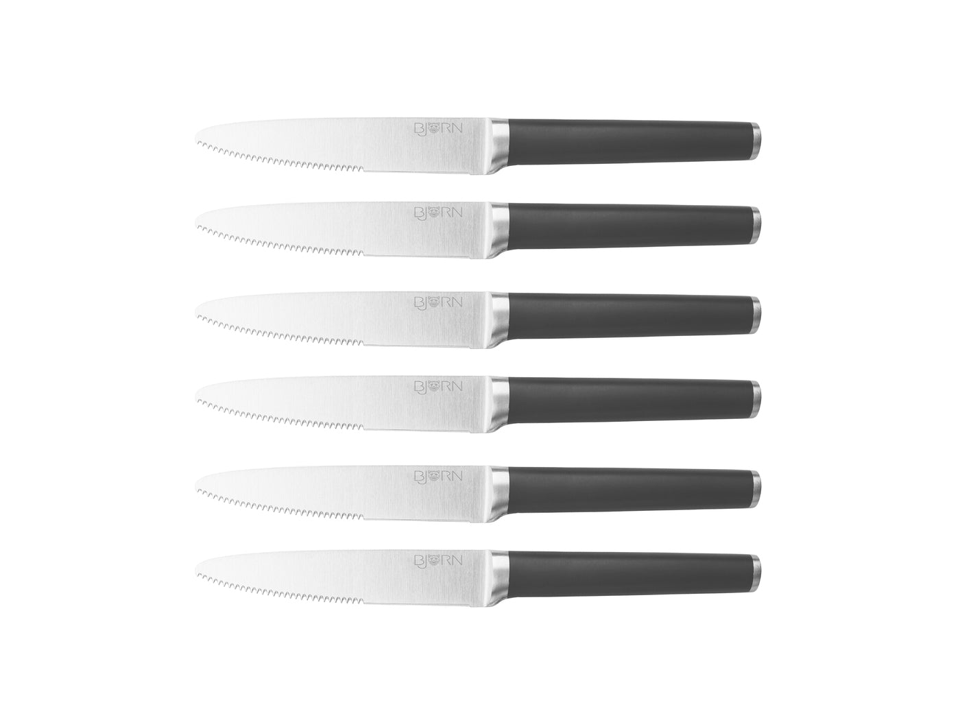 Lot de 6 couteaux à steak en inox, NUDE, BJORN