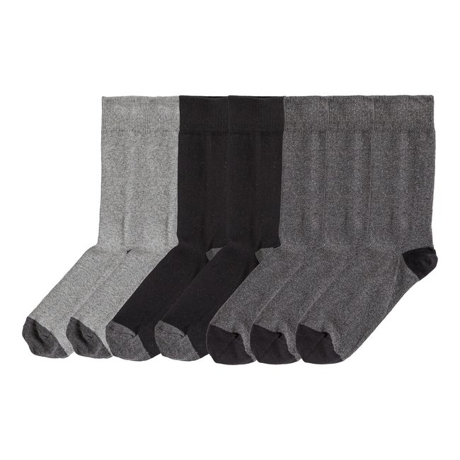 Juego de 7 pares de calcetines, fabricados en Europa negro/gris <span itemprop=