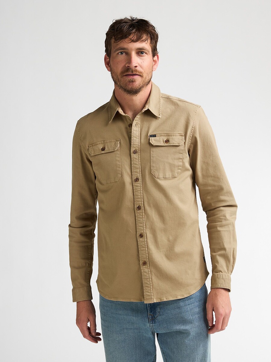 Chemise droite unie, manches longues, PETROL INDUSTRIES