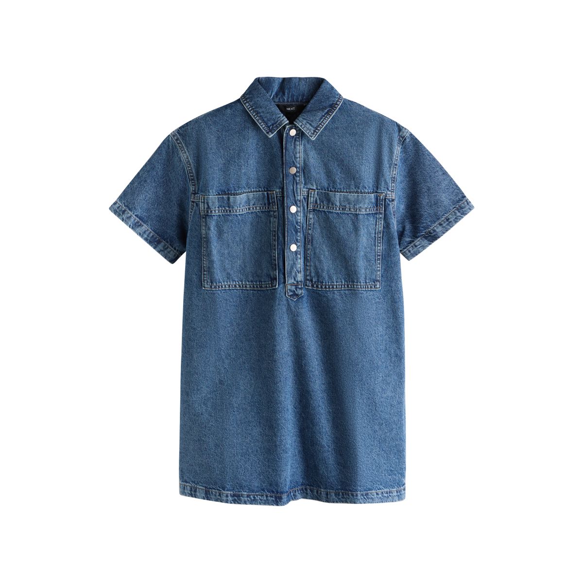 Robe en denim militaire à manches courtes, NEXT