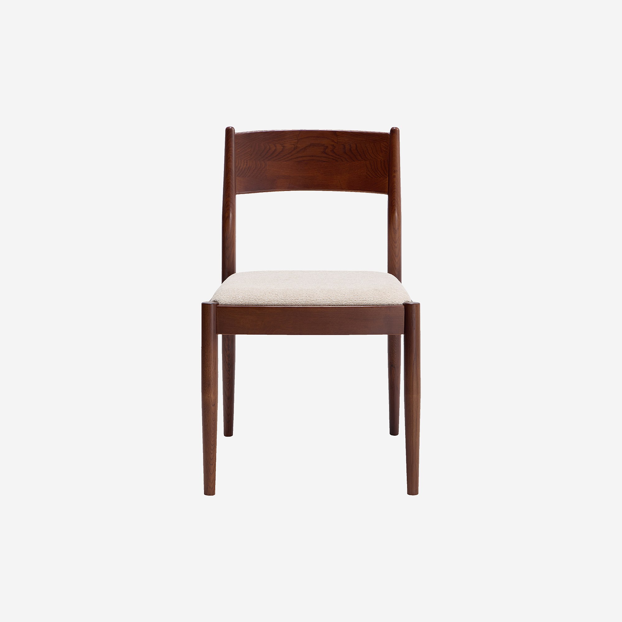 Lot de 2 chaises en tissu texturé et noyer massif, HABITAT