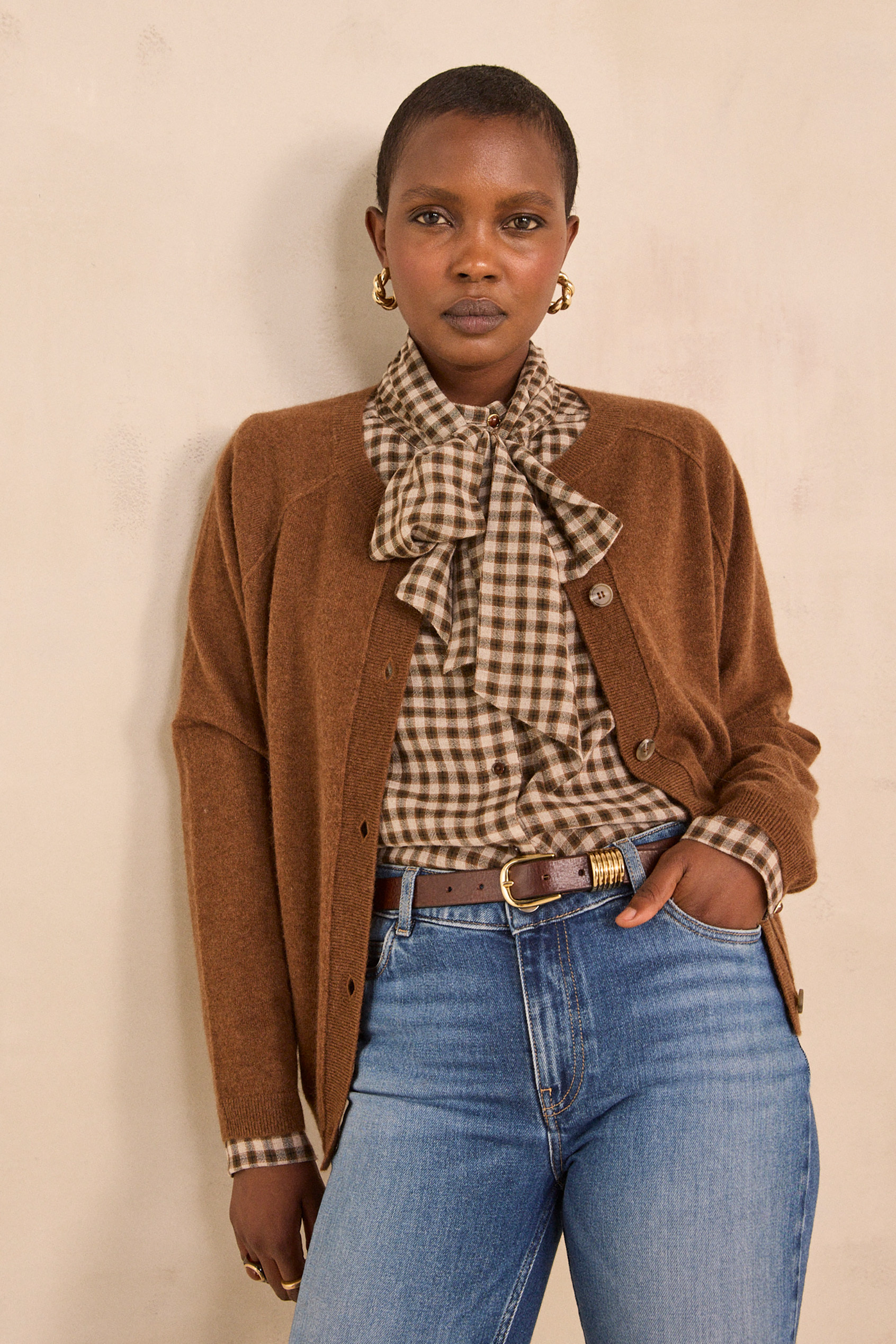 Blouse à carreaux en viscose mélangée SPIRIT, Maison 123