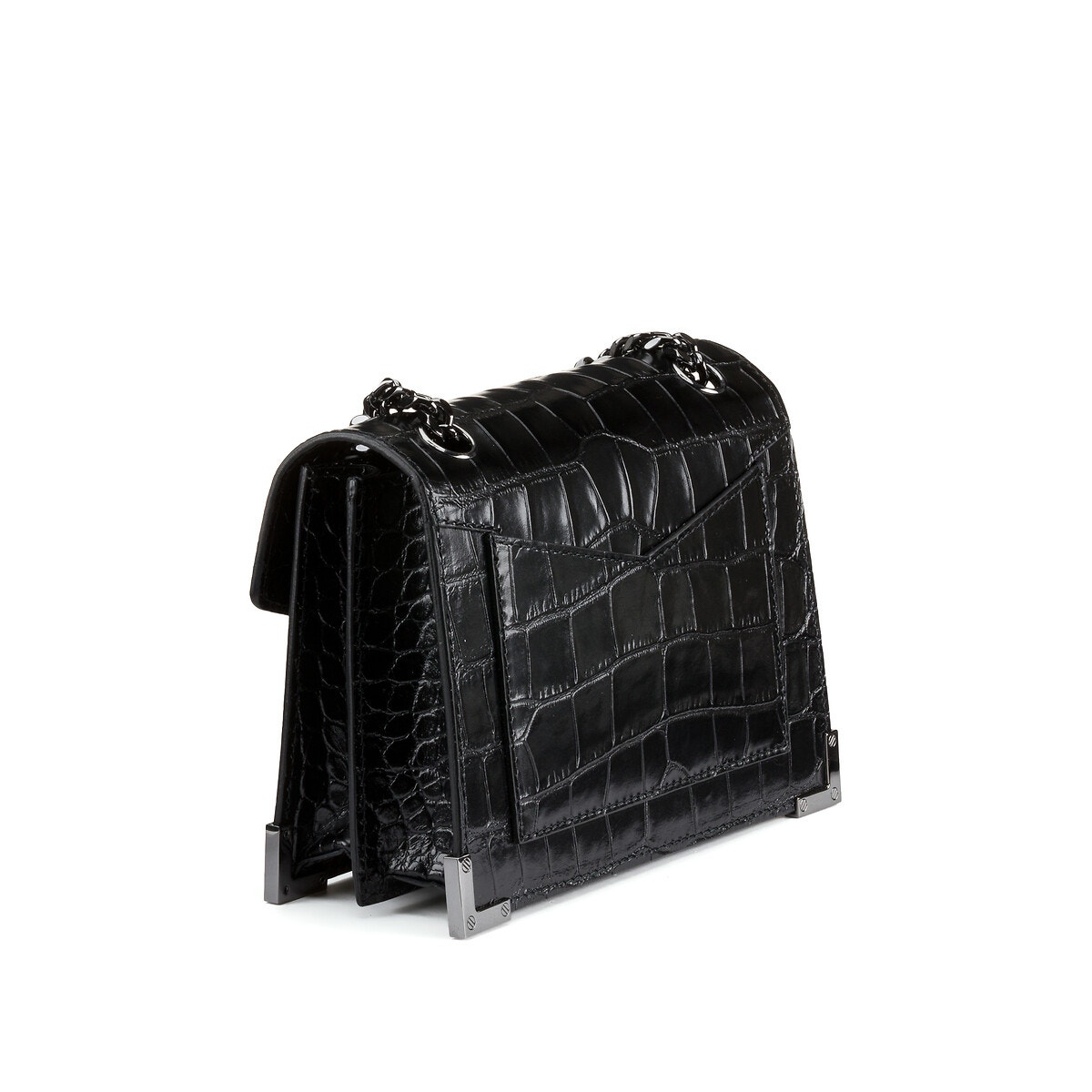 Sac emily mini hotsell façon croco noir