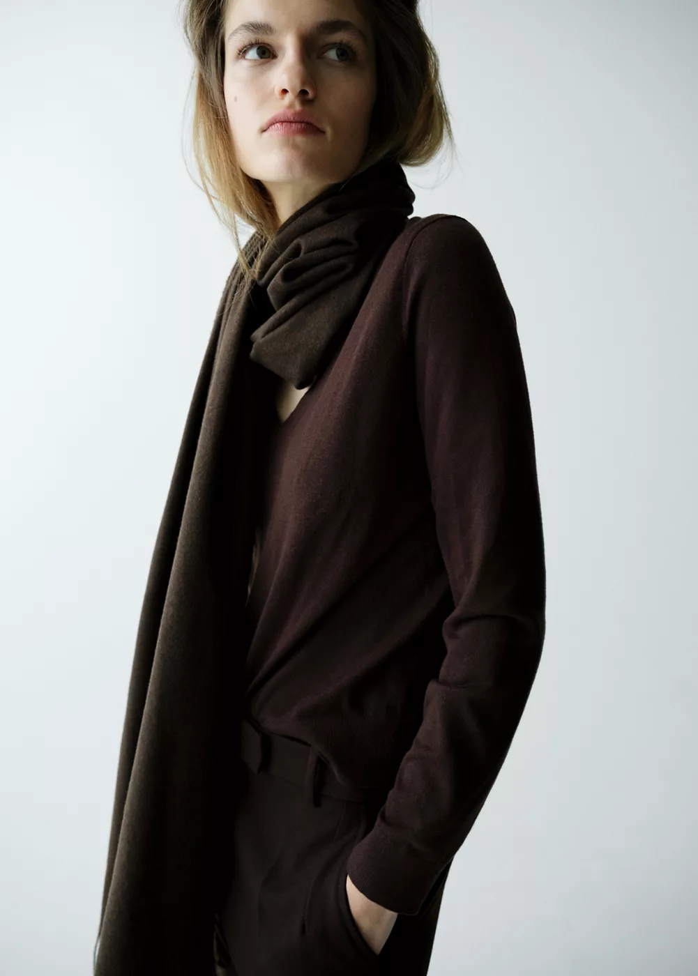 Pull-over maille col en V, MANGO