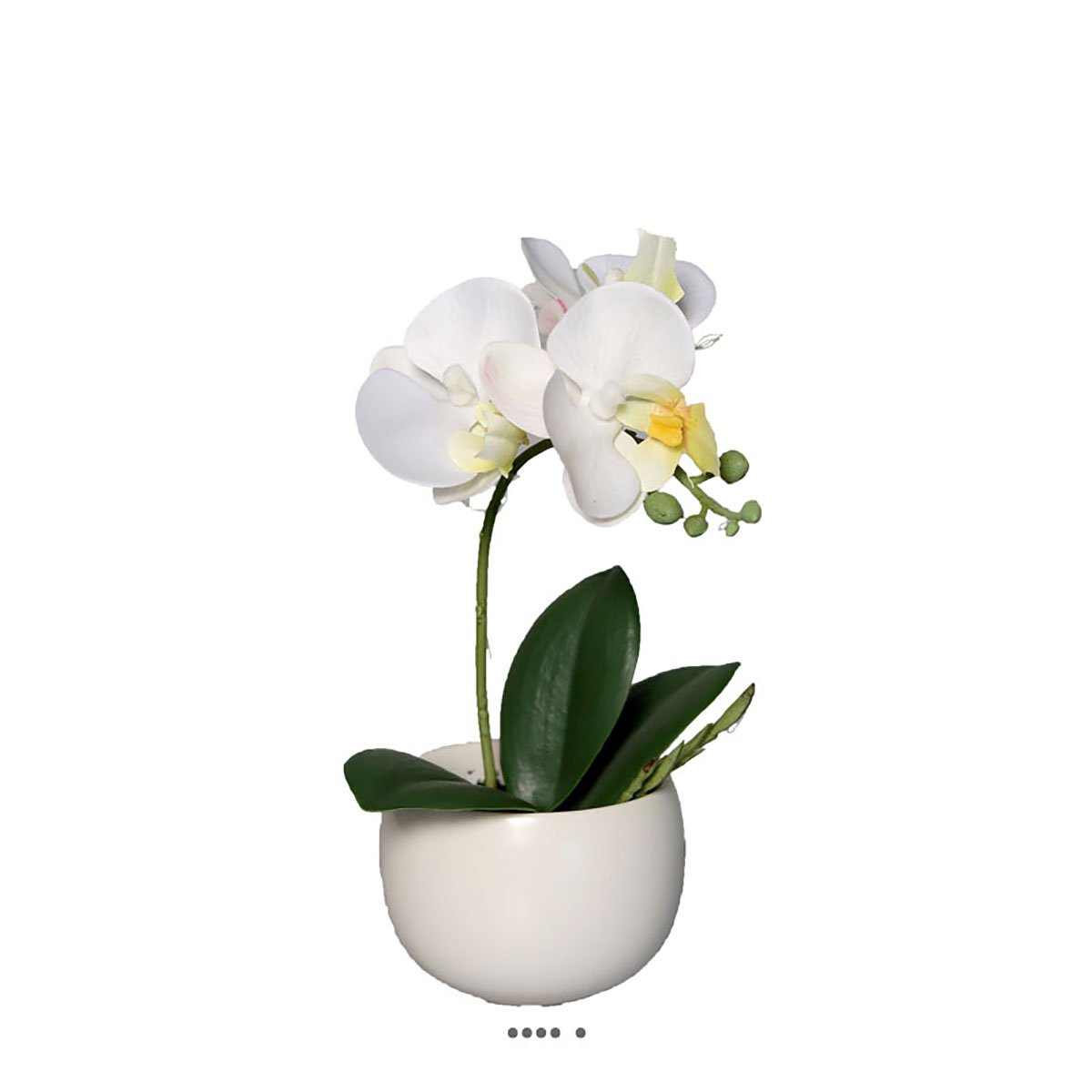 Adorable fausse orchidée coupe céramique H 16, ARTIFICIELLES