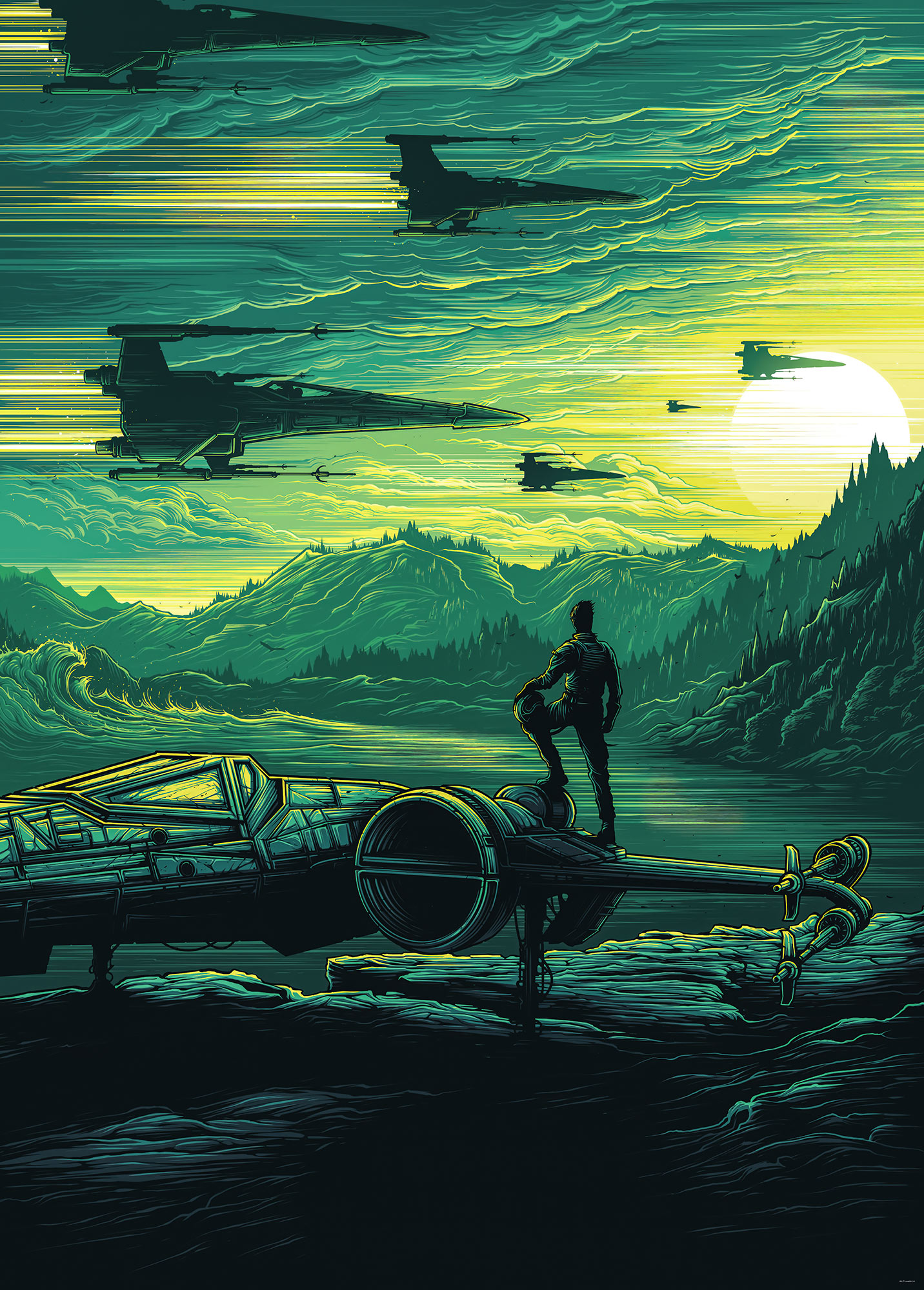 Papier peint Komar - Star Wars X-Wing Assault Takodana - 200 x 280 cm, HEXOA