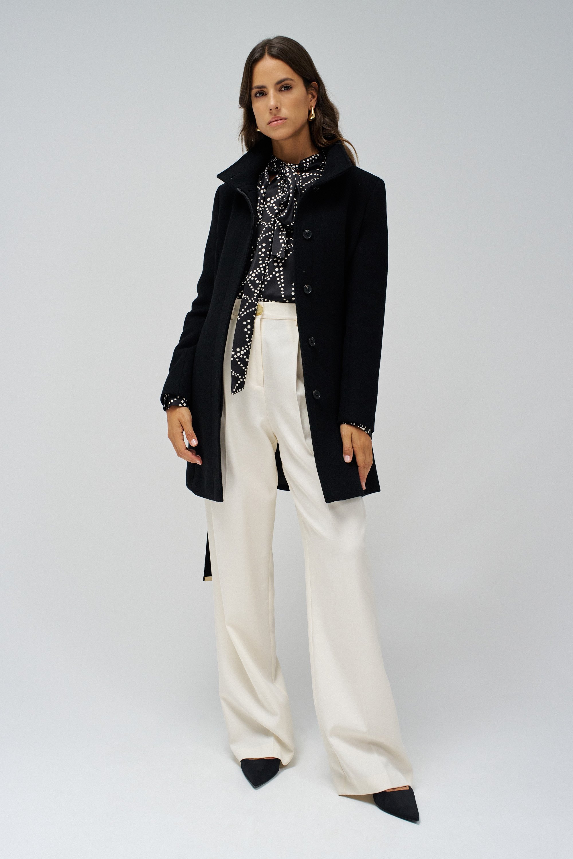 MANTEAU GRACE EN TISSU AVEC CEINTURE, SALSA JEANS