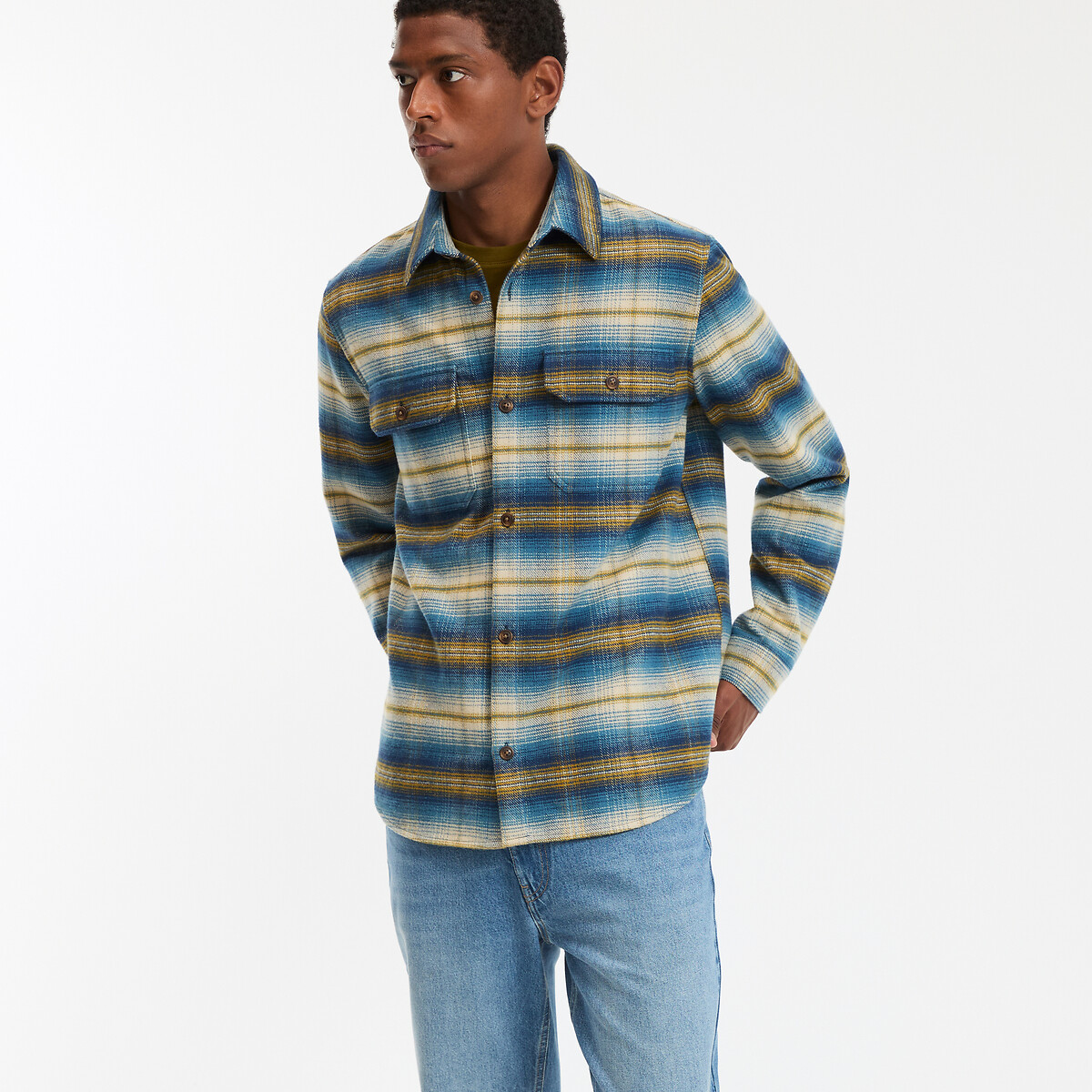 Checked Brushed Shacket, LA REDOUTE COLLECTIONS