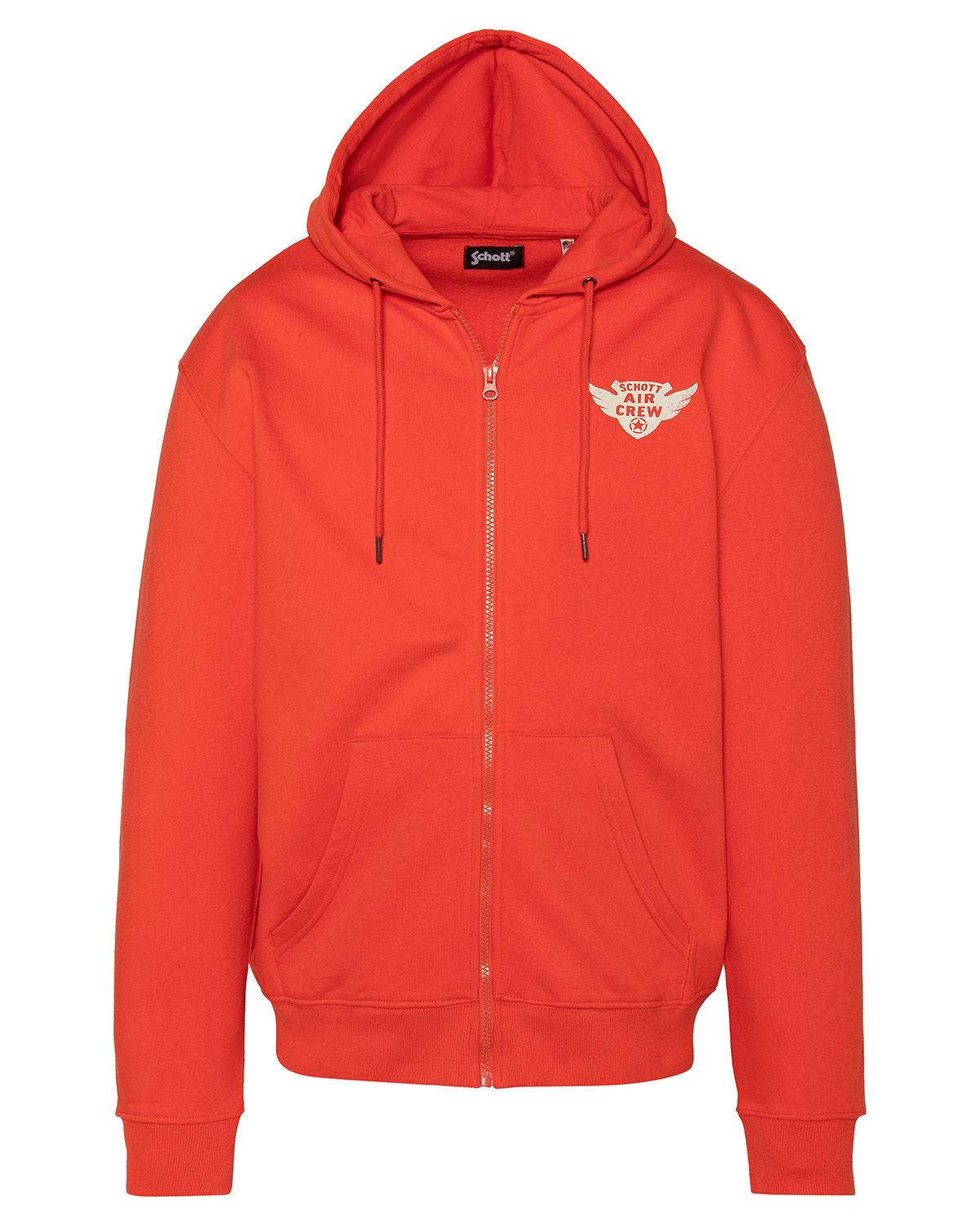 Sweatshirt zippé à capuche army, SCHOTT