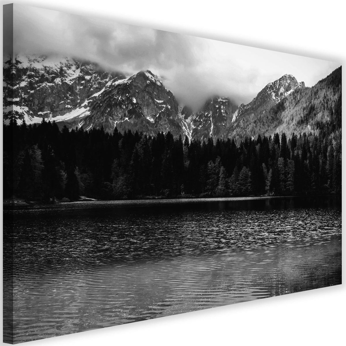 Tableau lac de montagne 2 Couleur noir blanc Recollection La