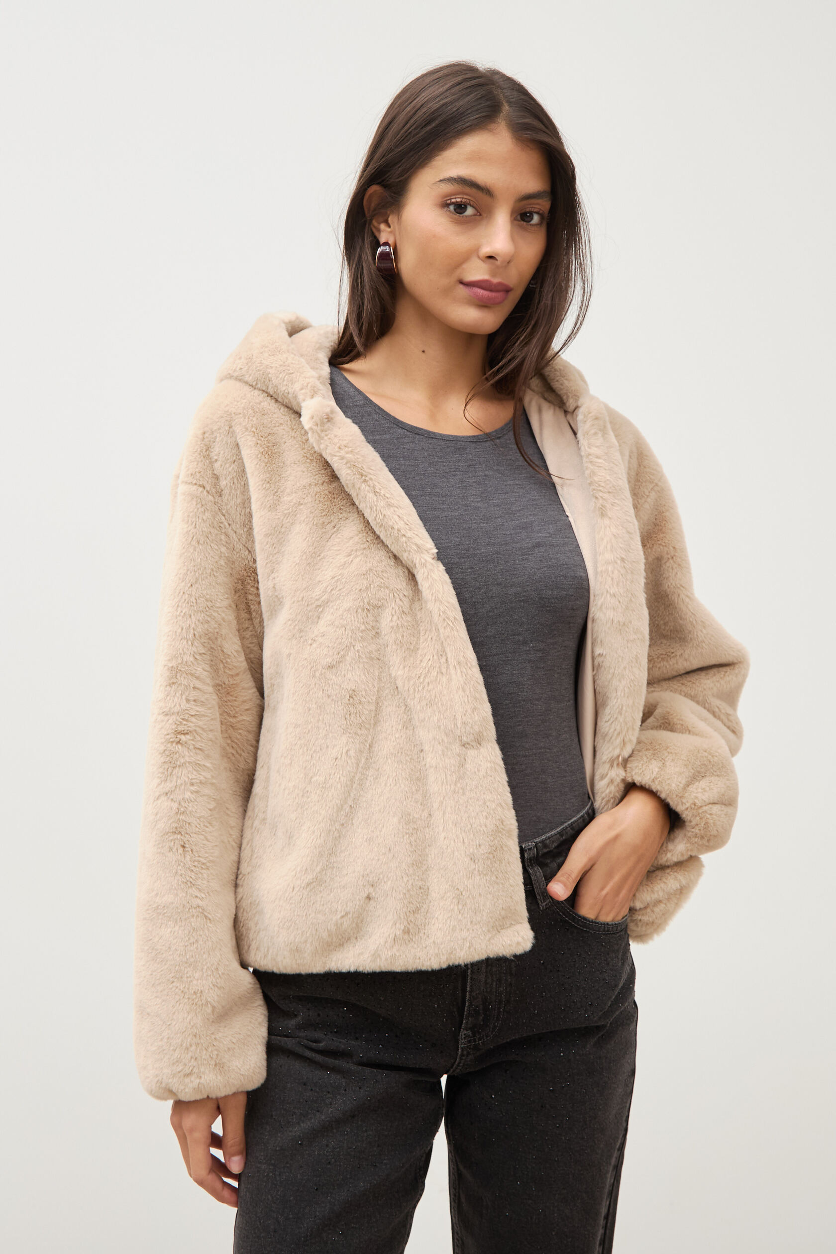 Blouson ample court col montant, BONOBO