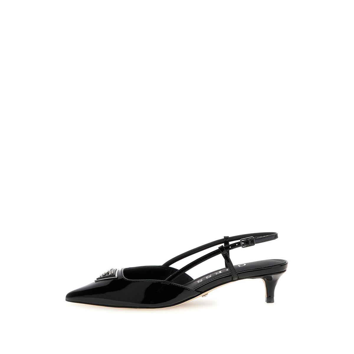 Escarpins noirs vernis bout sale rond