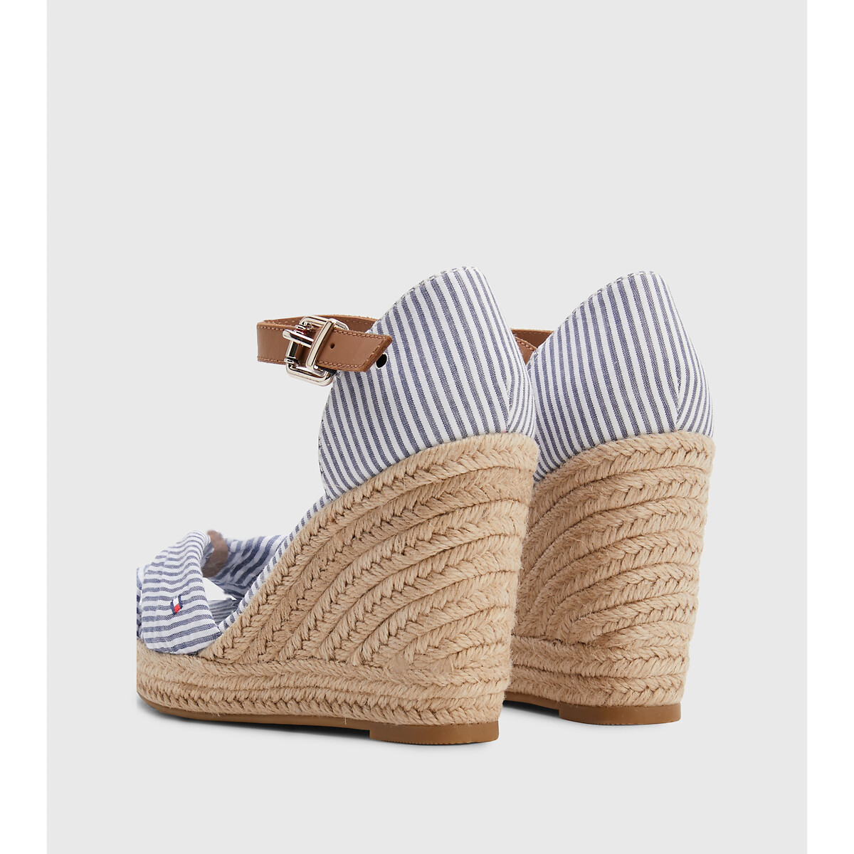 Blue and sales white striped wedges