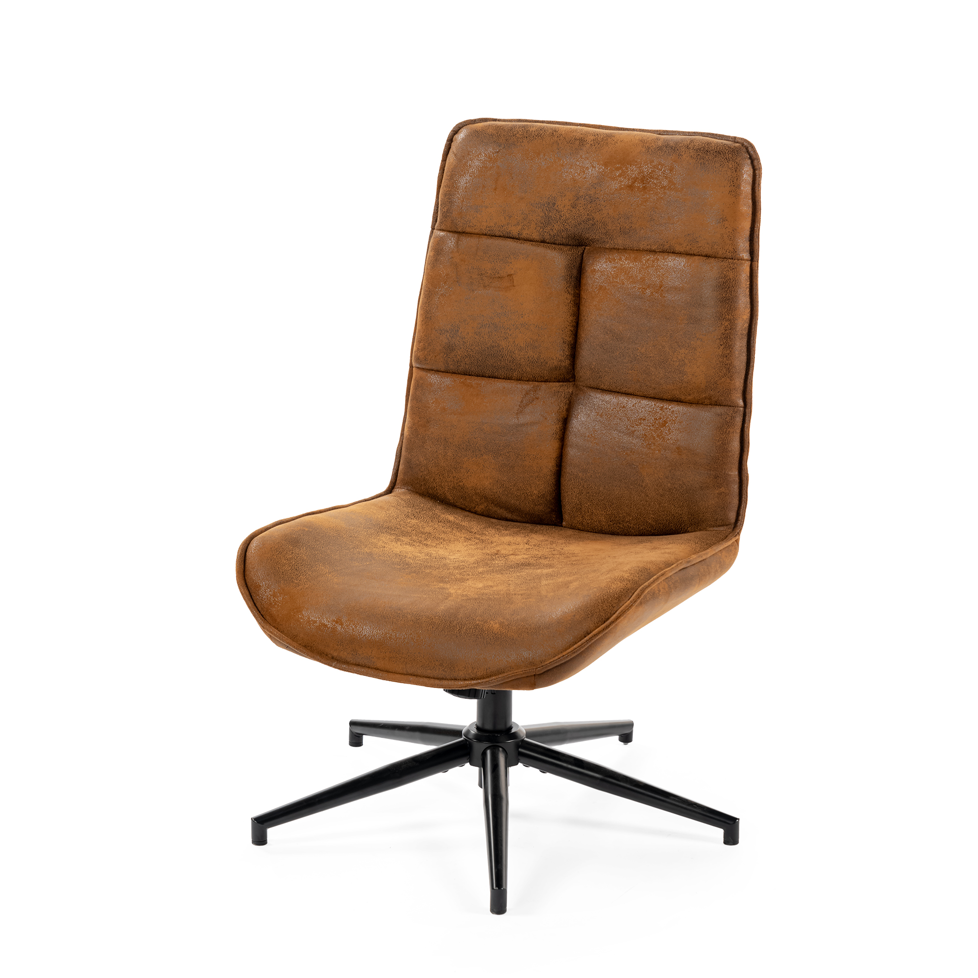 Fauteuil relax rotatif hauteur réglable sans accoudoirs style vintage, CHARLOTTE, MEUBLES COSY