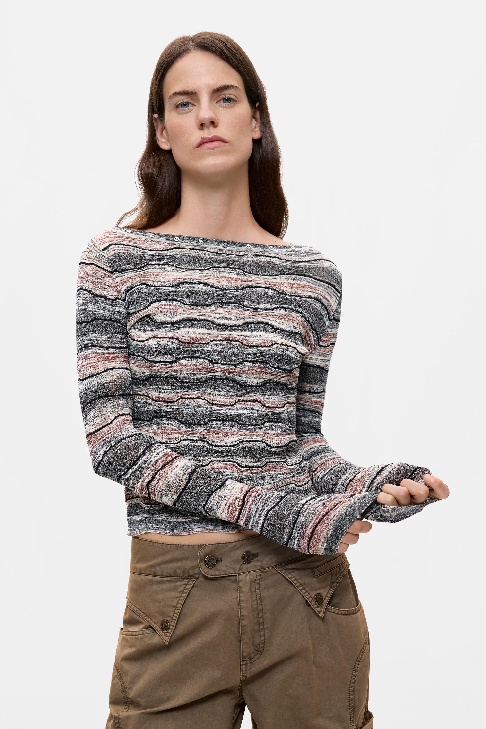 Pull fin à rayures, DESIGUAL