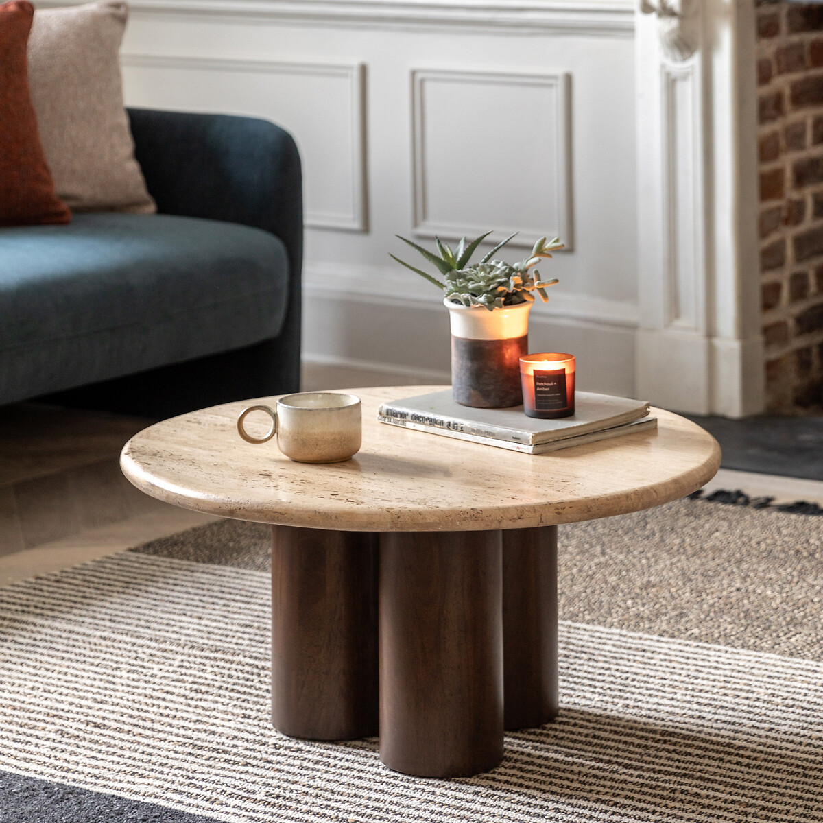 Trenton Travertine Coffee Table, SO'HOME