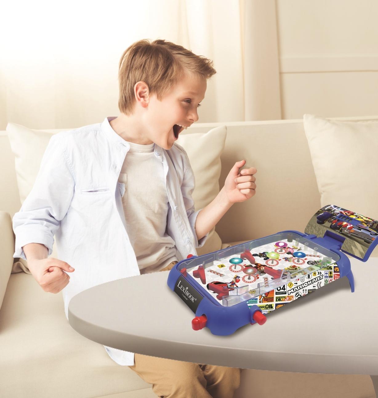 Teorema Giocattoli Flipper Car Race, Flipper Elettronico da Tavolo per Bambini con Segnapunti Digitale, Luci e Suoni da Sala Giochi, Gioco di Abilità Portatile