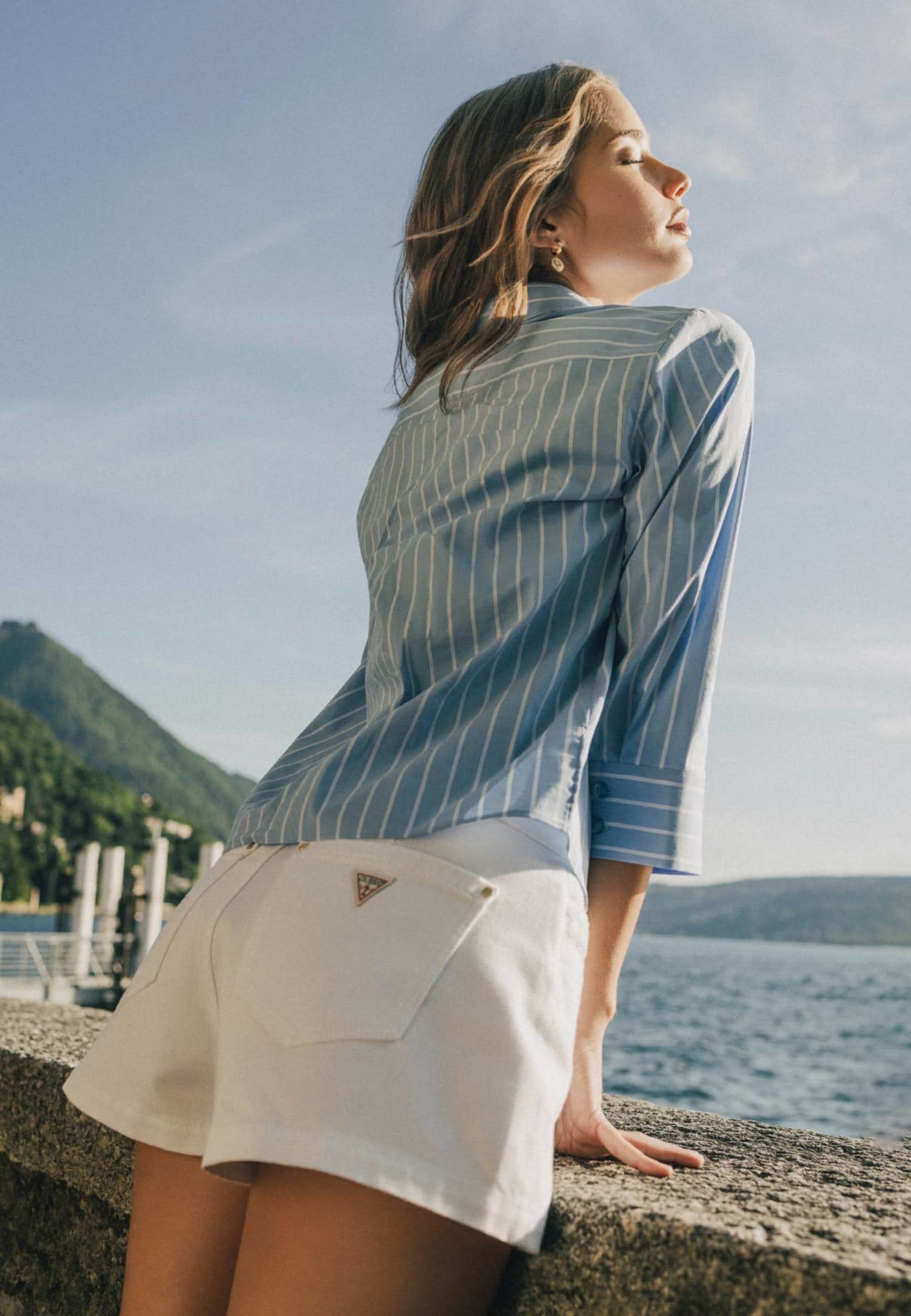 Short En Denim Tressé, GUESS