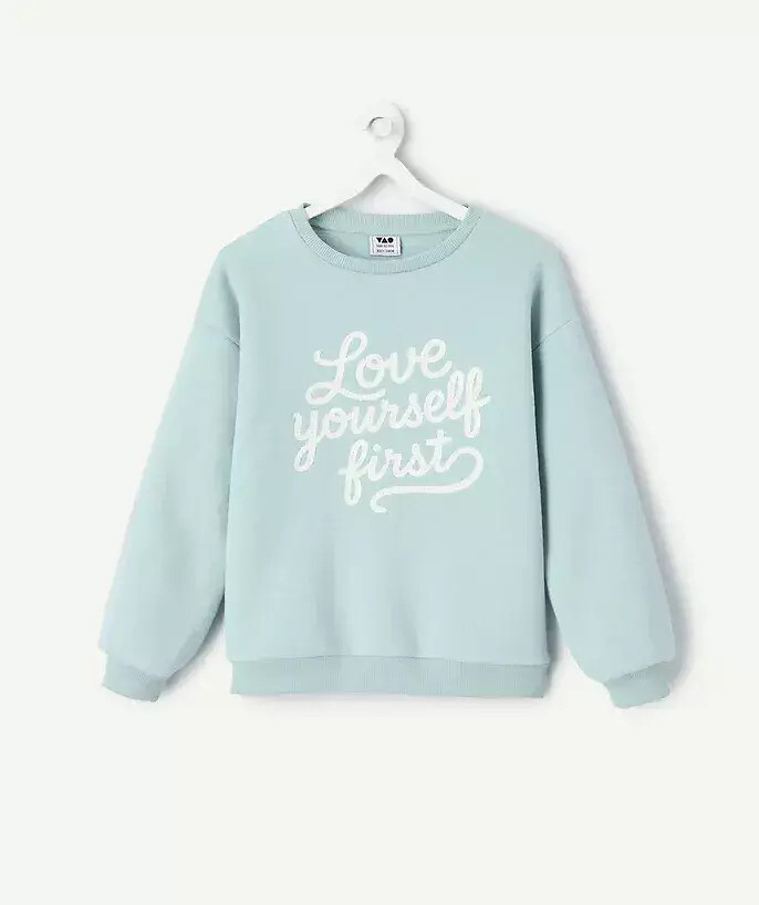 Slogan Fleece Crew Neck Sweatshirt, TAPE A L'OEIL