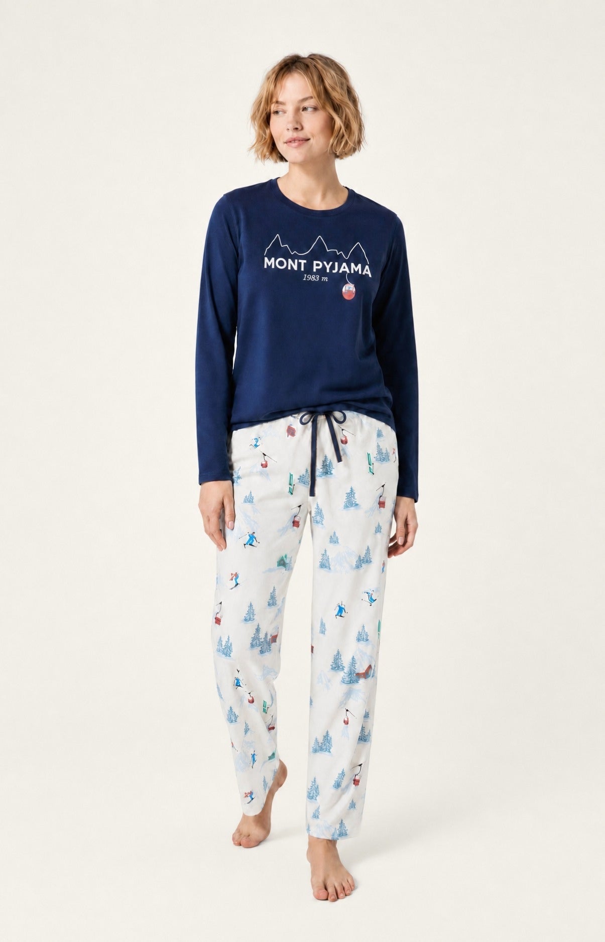 Pyjama en jersey de coton épais imprimé Rêves au sommet, ARTHUR