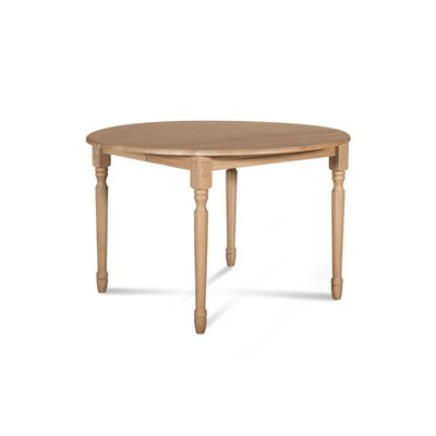 Table extensible ronde bois D115 cm avec 1 allonge et Pieds tournés - VICTORIA HELLIN, DEPUIS 1862