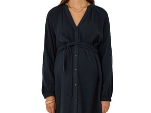 Robe Courte En Maille Grossesse Et Allaitement Vertbaudet - Encolure V, Boutonnée Devant, 95% Coton, Lavable 60°C