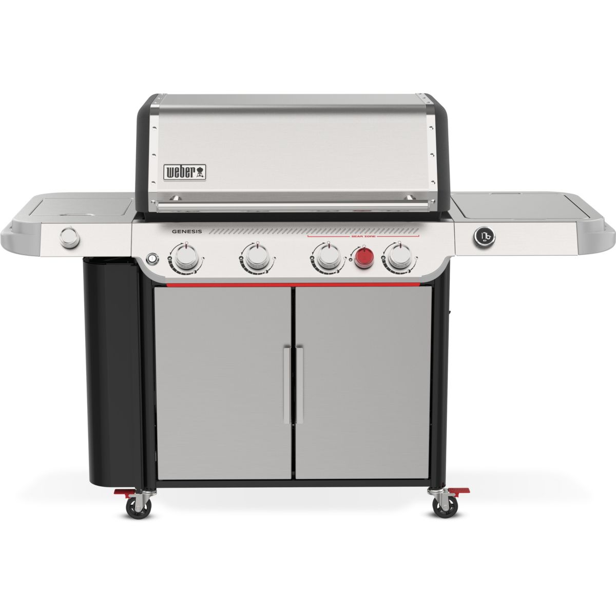 Barbecue gaz Genesis SP-435 4 brûleurs réchaud latéral thermomètre digital sur chariot, 86x48 cm, WEBER