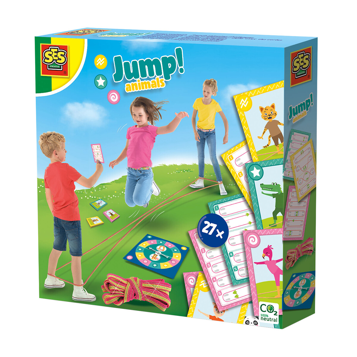 Sauts à l'élastique : Jump! Animals : défis avec des cartes, SES