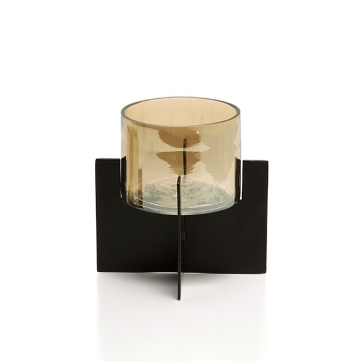 Bougeoir en laiton et verre HURRICANE X, BAZAR BIZAR