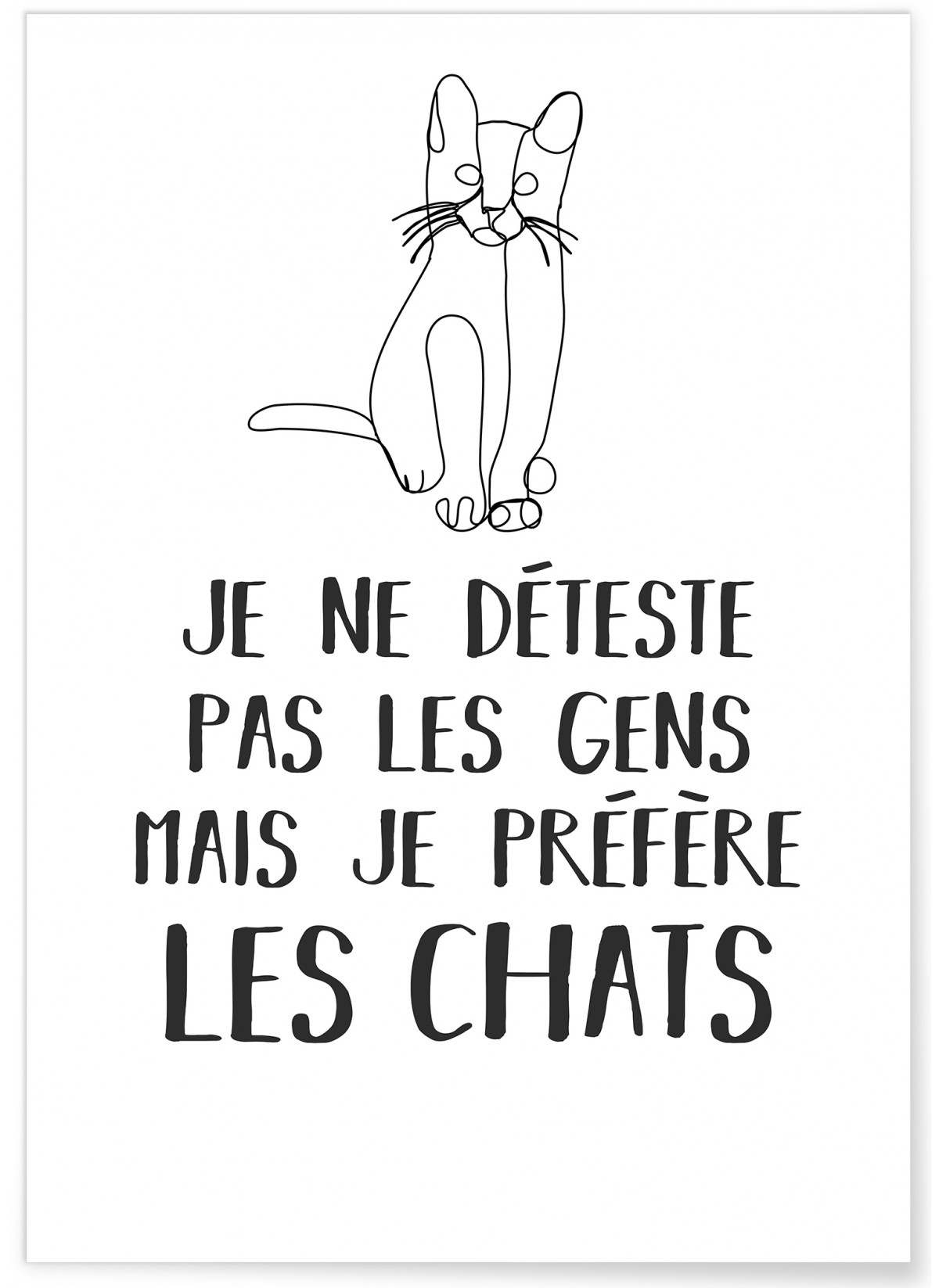 Affiche 'Je préfère les chats...', L'AFFICHERIE