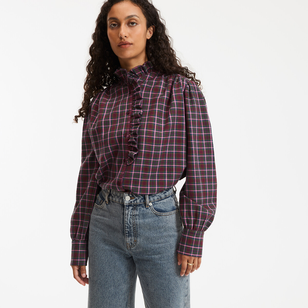 Camicia da uomo a quadri, a maniche corte, rossa e nera, con