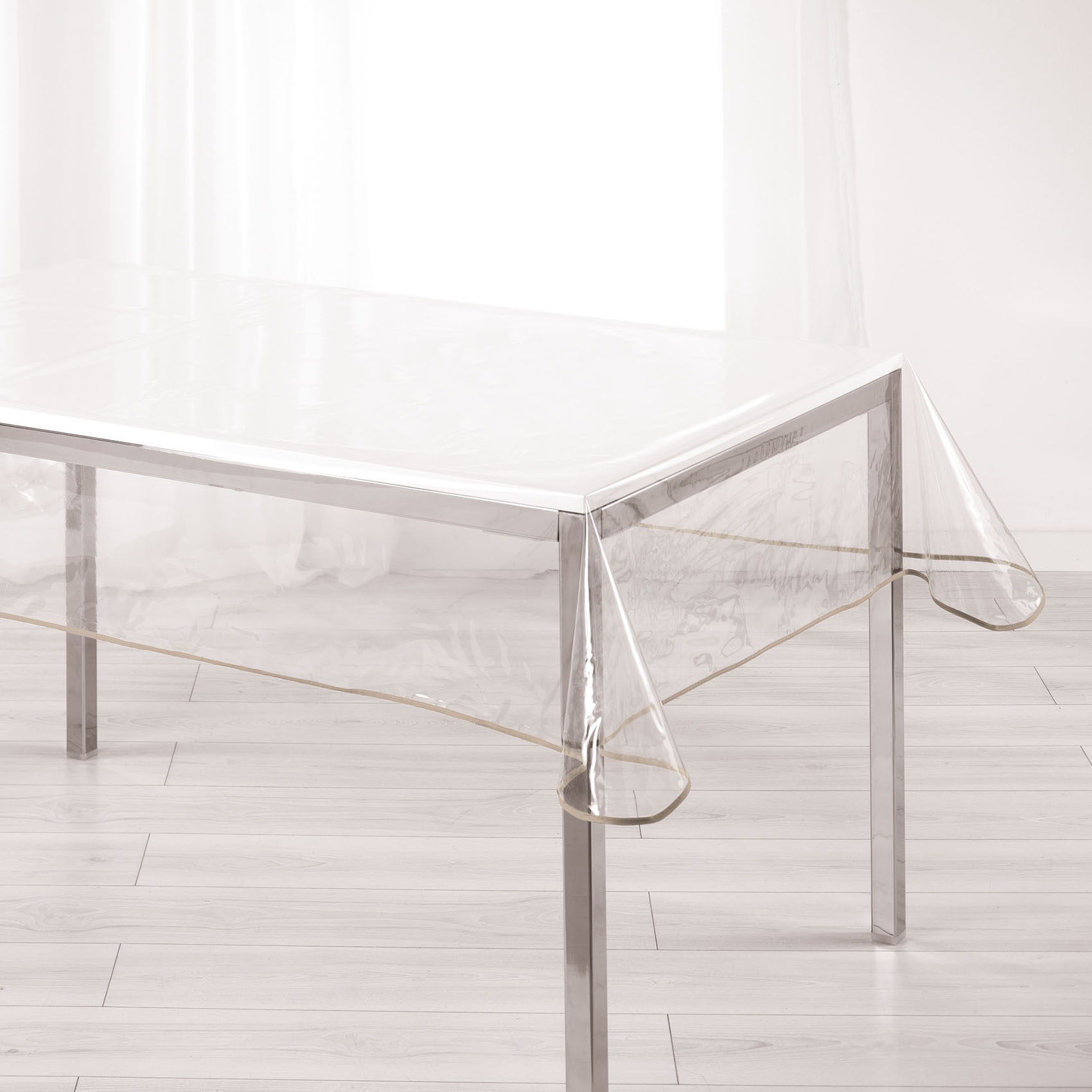 Nappe rectangle transparente ourlet coloré, DOUCEUR D'INTÉRIEUR