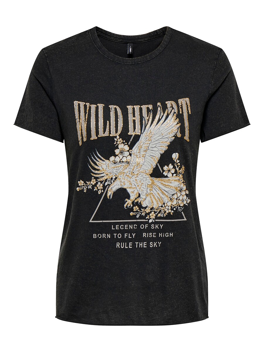 Printed Cotton T-Shirt with Crew Neck, ONLY
