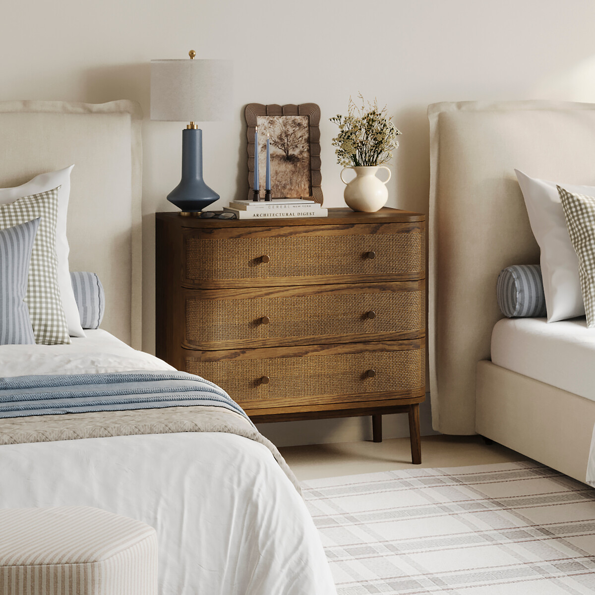 Myra Smoked Wood Chest of 3 Drawers, SO'HOME