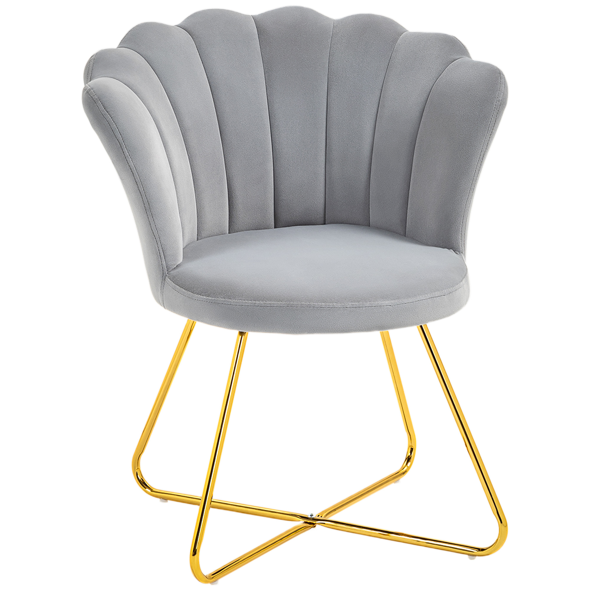 Accent Chair Polyester Gris, HOMCOM