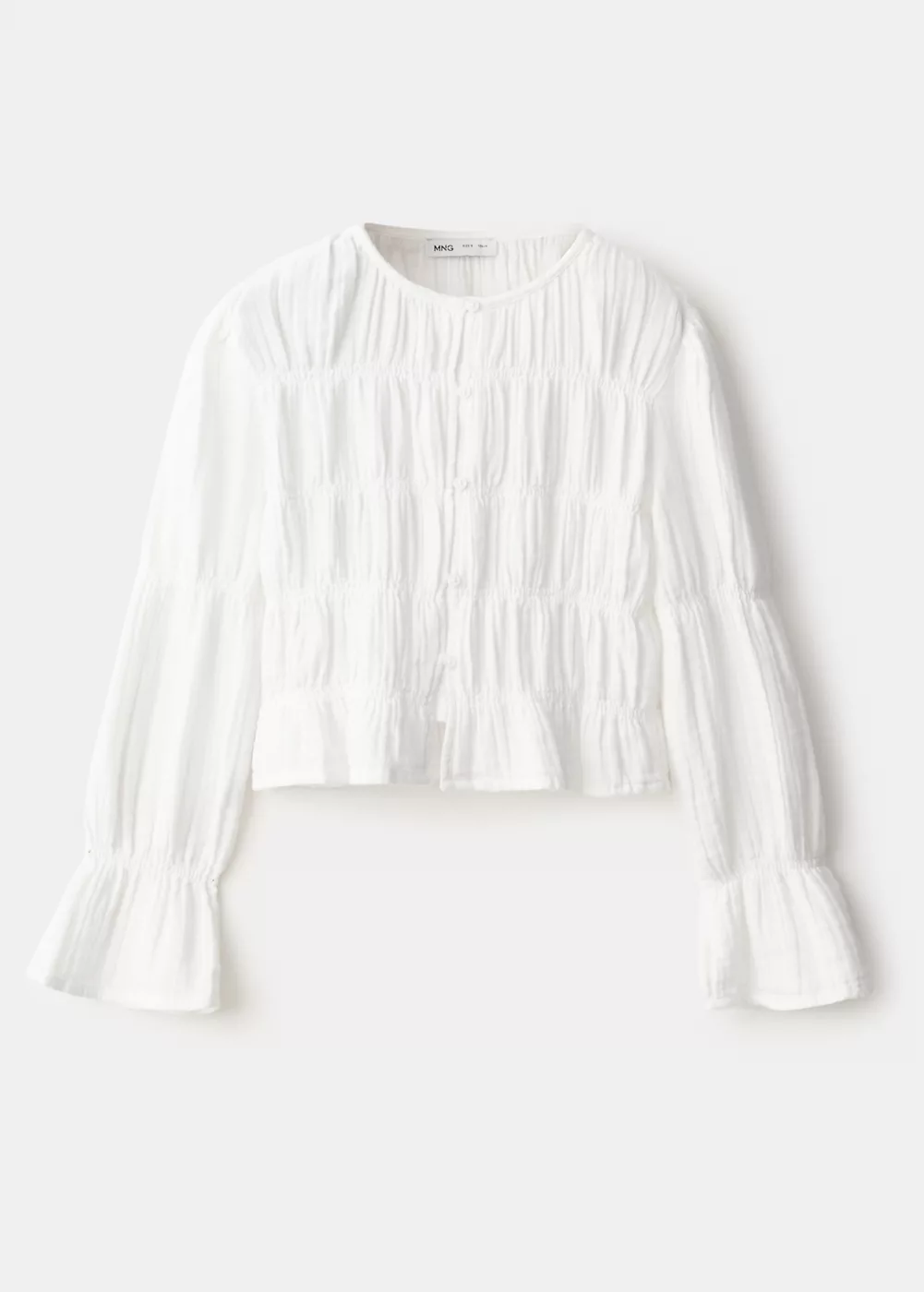 Chemise froncée en coton, MANGO KIDS