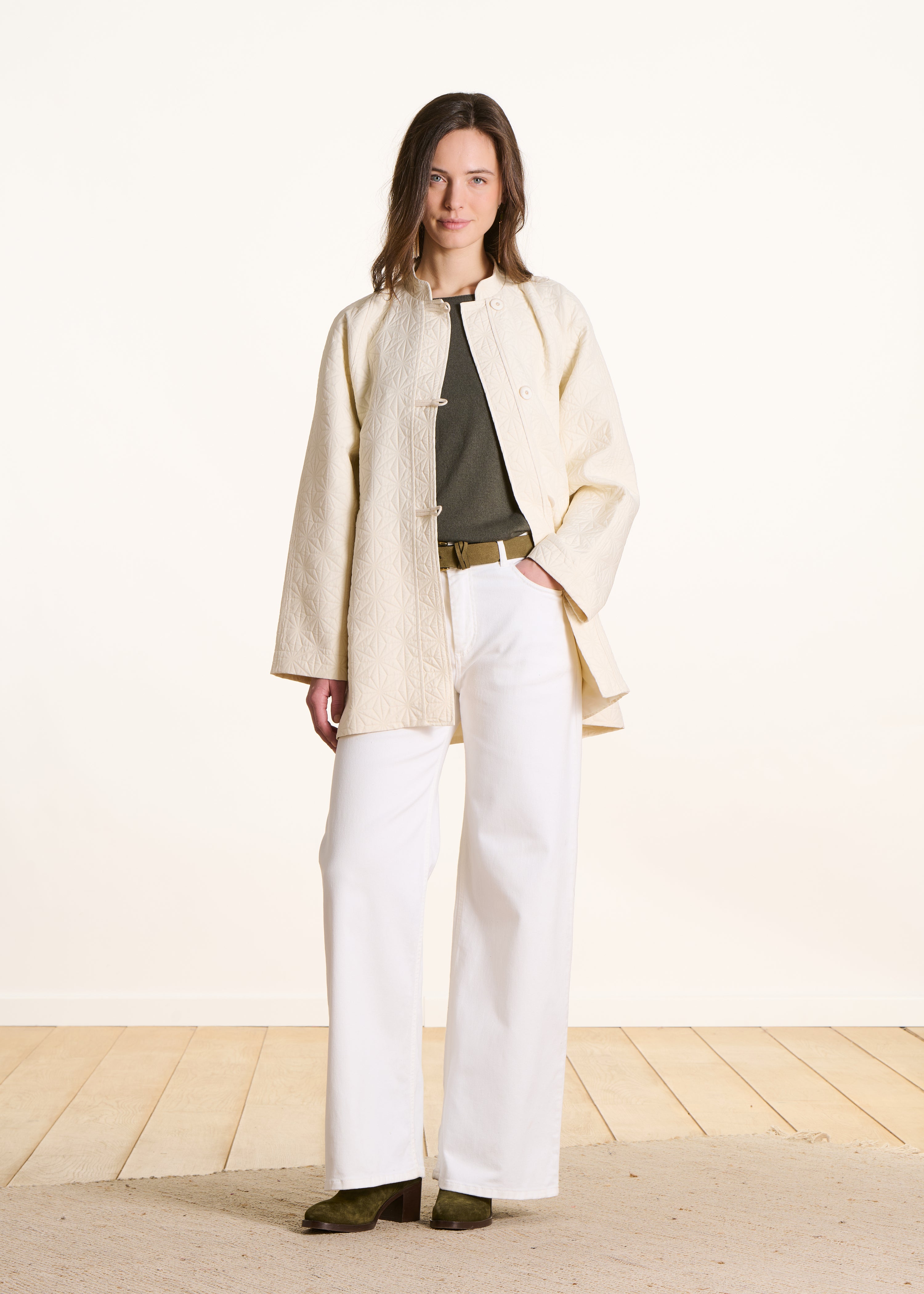 Manteau 3/4 en jacquard, LA FEE MARABOUTEE
