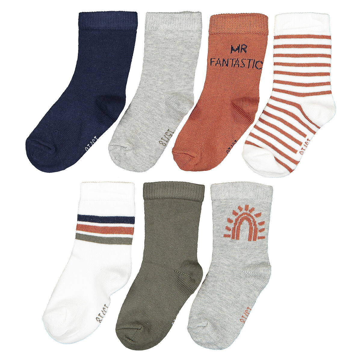 Lot De 7 Paires De Chaussettes Bio 15 18 23 26 Multicolore La Redoute Collections La Redoute