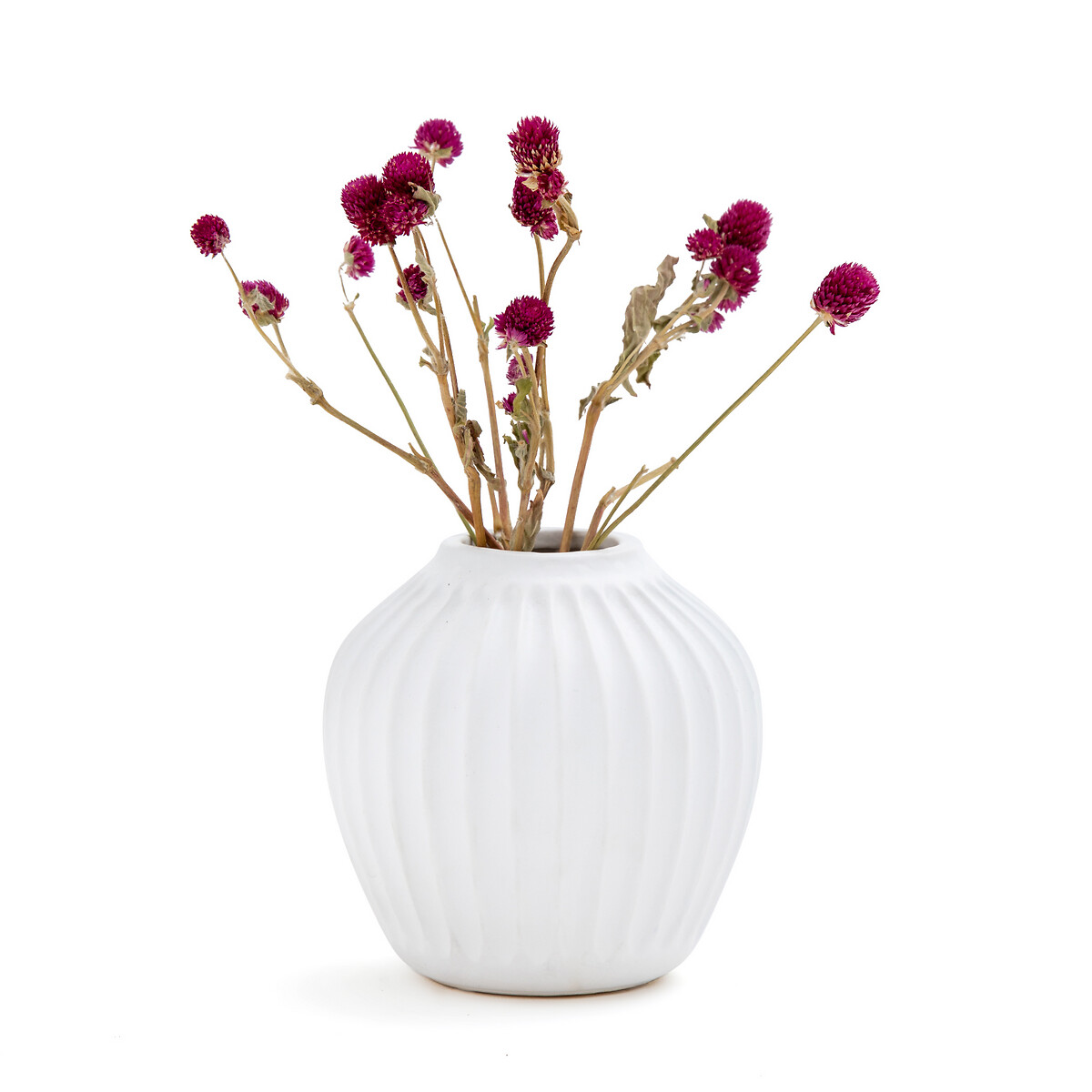 Estria 15cm high grooved ceramic vase , white, La Redoute Interieurs ...